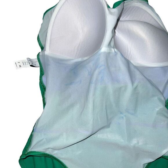 IODIS PAR PIERRE MARTINEZ Green & Blue Padded One Piece Swimsuit Size 14 - Picture 8 of 8